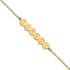 14k Yellow Gold 6 Letter Bubble Bracelet