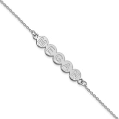 10k White Gold 5 Letter Bubble Bracelet