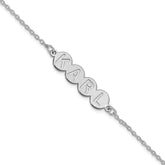 10k White Gold 4 Letter Bubble Bracelet