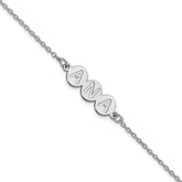 10k White Gold 3 Letter Bubble Bracelet
