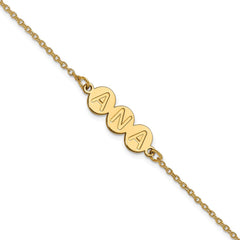 14k Yellow Gold 3 Letter Bubble Bracelet