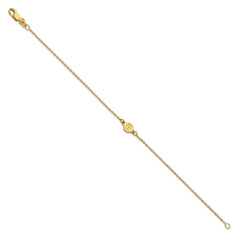 14k Yellow Gold 1 Letter Bubble Bracelet