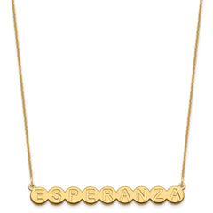 14k Yellow Gold 9 Letter Bubble Necklace