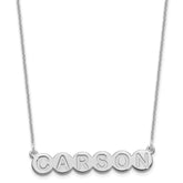 10k White Gold 6 Letter Bubble Necklace