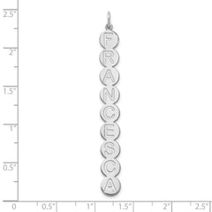 14k White Gold 9 Letter Bubble Pendant