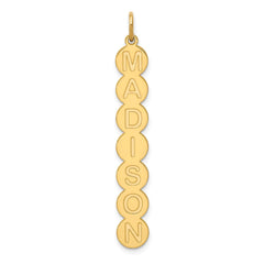 14k Yellow Gold 7 Letter Bubble Pendant
