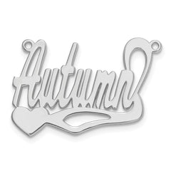 Sterling Silver/Rhodium-plated Polished Heart Name Plate - 6