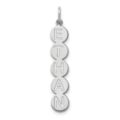 14k White Gold 5 Letter Bubble Pendant