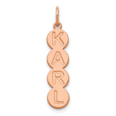 10k Rose Gold 4 Letter Bubble Pendant