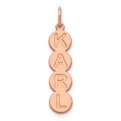 10k Rose Gold 4 Letter Bubble Pendant