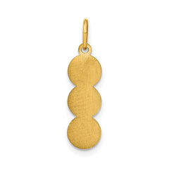 14k Yellow Gold 3 Letter Bubble Pendant
