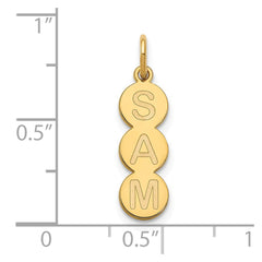 14k Yellow Gold 3 Letter Bubble Pendant