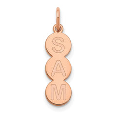 10k Rose Gold 3 Letter Bubble Pendant