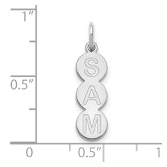 10k White Gold 3 Letter Bubble Pendant