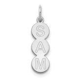 10k White Gold 3 Letter Bubble Pendant