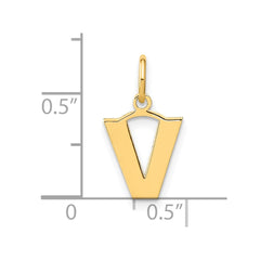 14ky Letter V Initial Pendant - 2