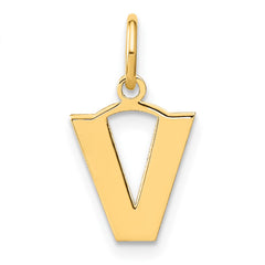 14ky Letter V Initial Pendant - 2