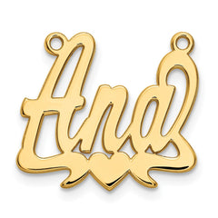 14k Yellow Gold Polished Heart Name Plate - 6