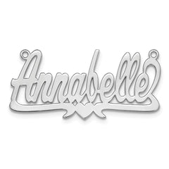 Sterling Silver/Rhodium-plated Polished Heart Name Plate - 3
