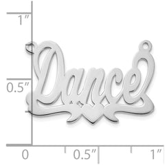 10k White Gold Polished Heart Name Plate - 3