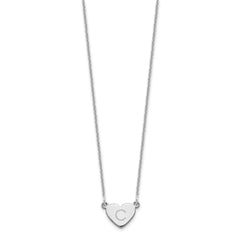 14k White Gold Initial Heart Necklace