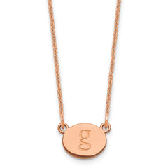 14k Rose Gold Oval Initial Necklace