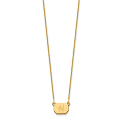 14k Yellow Gold Initial Octagon Necklace