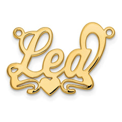 Sterling Silver/Gold-plated Polished Heart Name Plate - 3
