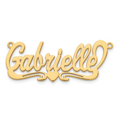 Sterling Silver/Gold-plated Polished Heart Name Plate - 3