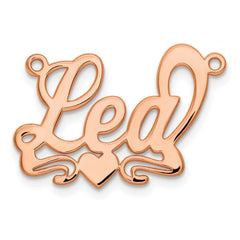 14k Rose Gold Polished Heart Name Plate - 4