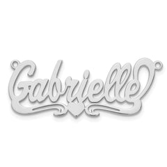 10k White Gold Polished Heart Name Plate - 5