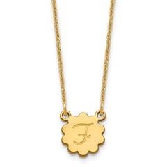 14KY Initial Flower Necklace
