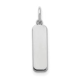 10k White Gold Small Blank Bar Charm