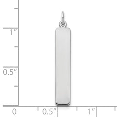 10k White Gold Large Blank Bar Charm