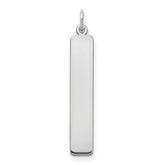 10k White Gold Large Blank Bar Charm