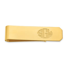 14KY Recessed Letters Monogram Money Clip