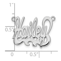 10k White Gold Polished Name Plate - 3