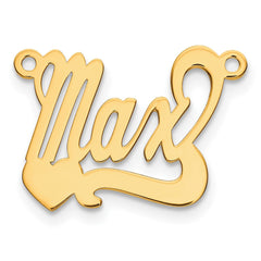 Sterling Silver/Gold-plated Polished Heart Name Plate - 7