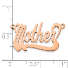 Sterling Silver/rose-plated Polished Heart Name Plate