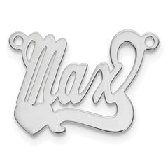 14k White Gold Polished Heart Name Plate - 6