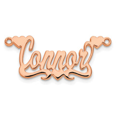 14k Rose Gold Polished Hearts Name Plate