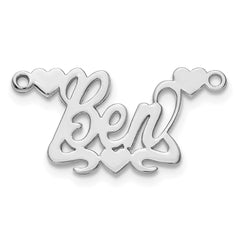 10k White Gold Polished Hearts Name Plate