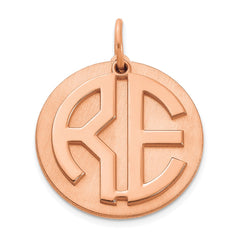 Sterling Silver/Rose-plated Reversible Monogram Disc Charm