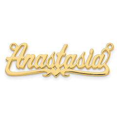 Sterling Silver/Gold-plated Polished Heart Name Plate - 4