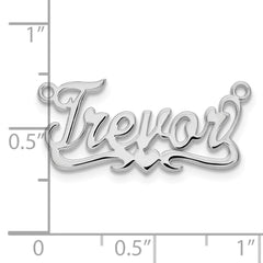 Sterling Silver/Rhodium-plated Polished Heart Name Plate - 4