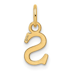 14ky Cutout Letter S Initial Pendant - 2