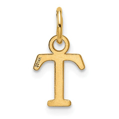 14ky Cutout Letter T Initial Pendant - 2