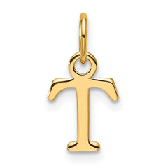 14ky Cutout Letter T Initial Pendant - 2