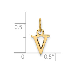 14ky Cutout Letter V Initial Pendant - 2