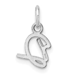 14K White Gold Uppercase Letter D Initial Charm